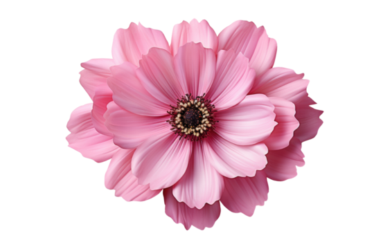 Pink flower blooming isolated on transparency background.