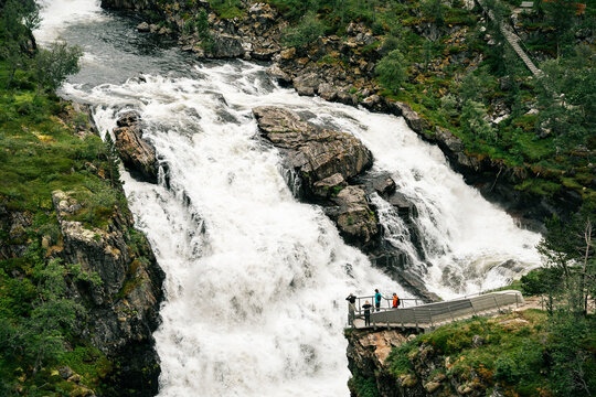 View of the V&oslash;ringsfossen - Norway's most famous waterfall
