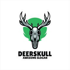 deer skull mascot illustration logo design