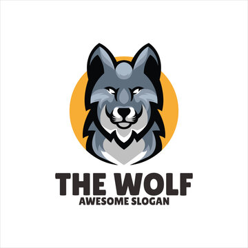 wolf mascot illustration logo design