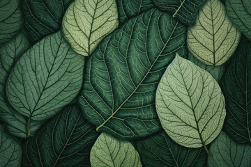 Obraz premium textile repeat pattern of green leaf