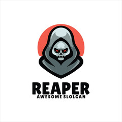 Reaper head mascot logo design