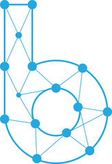 b letter text technology logo