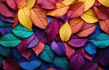 A lot of colorful leaves in the style of naturalistic tones.