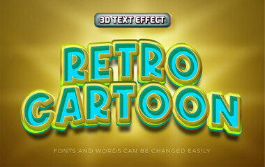 Retro cartoon 3d editable text effect style