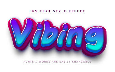 Vibing 3d editable text effect style