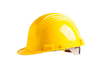 Fototapeta premium Yellow helmet isolated on white background with clipping path, protect to safety for engineer in construction site.