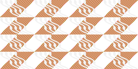 Modern abstract geometric retro vector seamless diagonal pattern with simple elements and shapes. Graphic pastel colored minimalist background.