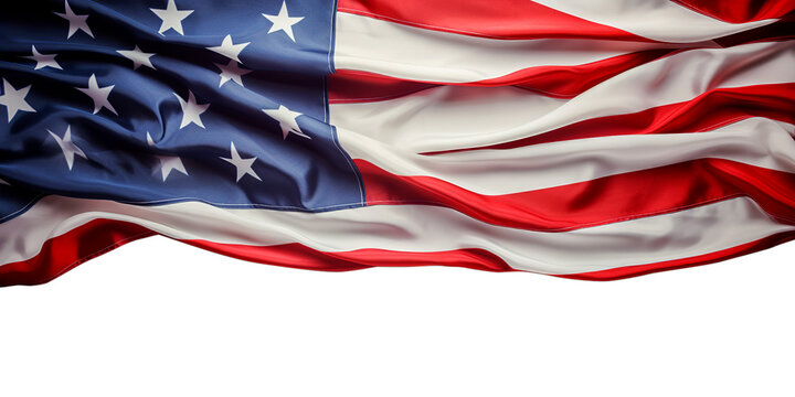 American flag on a transparent background