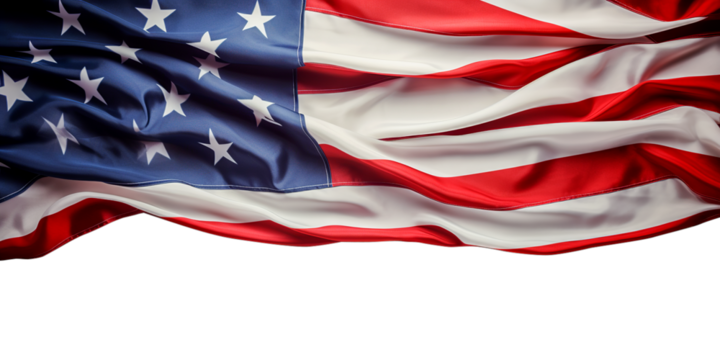 American flag on a transparent background