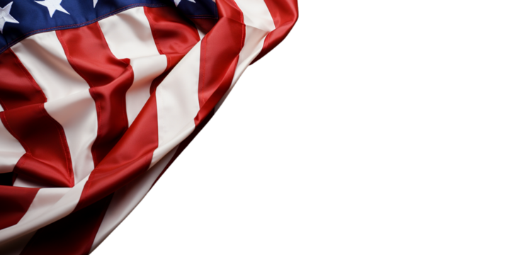 American flag on a transparent background for text - Powered by Adobe