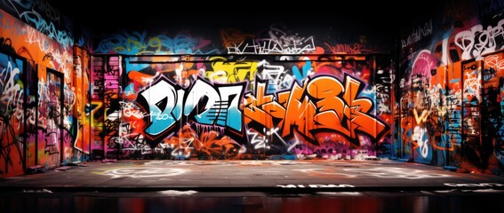Graffiti wall abstract background. Idea for artistic pop art background backdrop.