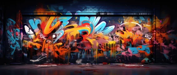Tuinposter Graffiti wall abstract background. Idea for artistic pop art background backdrop. © radekcho