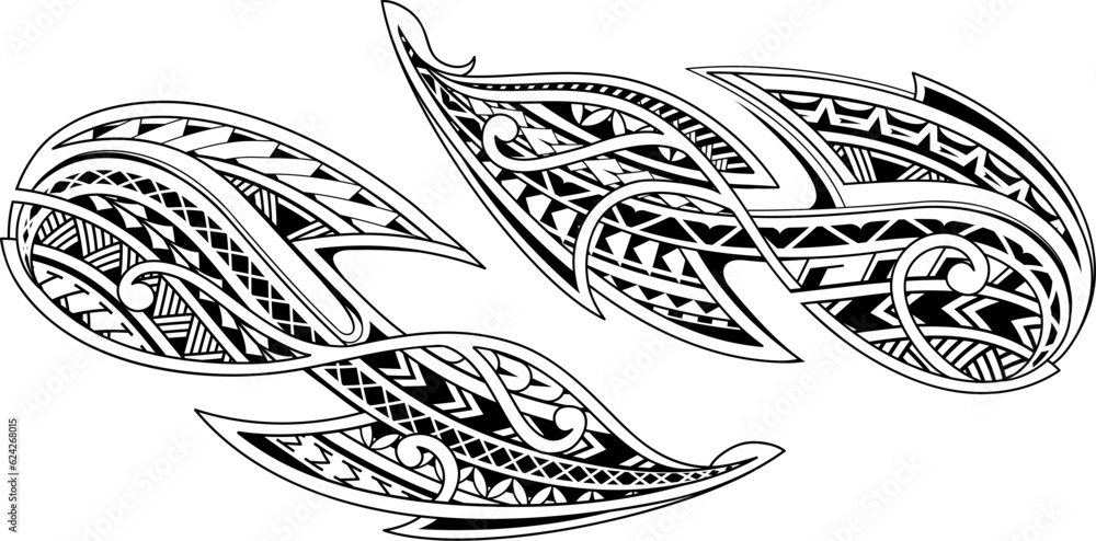 Wall mural polynesian style tribal tattoo design