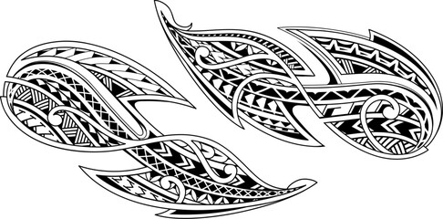 Polynesian style tribal tattoo design