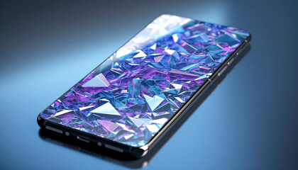 Shattered Elegance: Captivating Texture or Background of Broken Glass Crystals, Reflecting Fragmented Beauty created with Generative AI technology