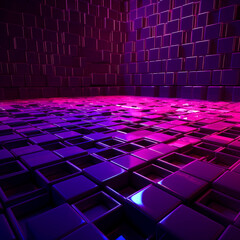 Obraz premium Dancing Spectrum: Mesmerizing Colored LED Floor, Transforming Spaces into Luminous Wonderland created with Generative AI technology