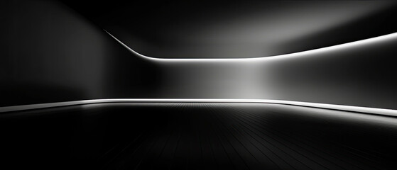 Fototapeta premium Black background abstract with Gradient in empty room studio