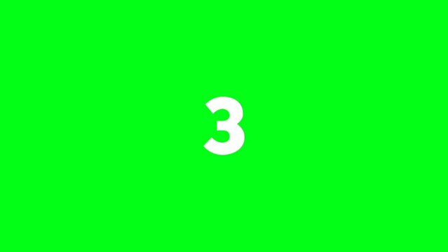 green screen video Modern countdown time motion graphic 8 to 1, with green screen background. Perfect for videos with sequence numbers