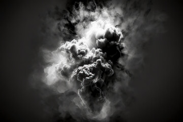 Enigmatic Veil: Striking Visual of a Towering Column of Black Smoke, Evoking a Sense of Drama, Danger, and Unforeseen Events created with Generative AI technology
