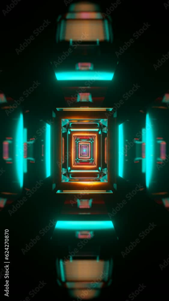 Poster dynamic vertical animated backdrop featuring abstract geometric patterns, perfect for music, shows, 