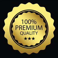 Gold premium quality badge. Illustration Vector Design.