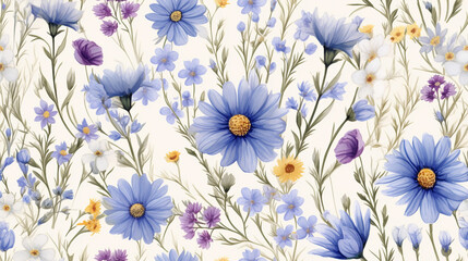 Fototapeta na wymiar pattern of wildflowers