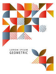 Obraz premium Abstract, Geometric Design. Simple minimalist geometric shapes on a white background. For flyer, poster. Vector illustration.