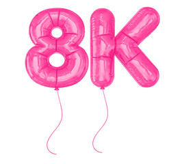 8K Follower Pink Balloon Number
