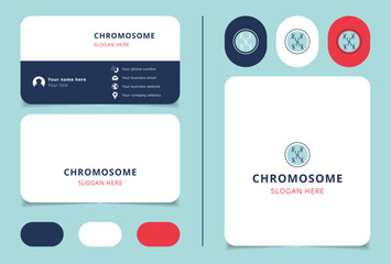 Chromosome logo design with editable slogan. Branding book and business card template.