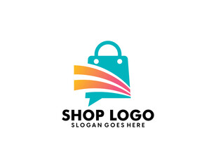 Online Shop Logo Template Design Vector
