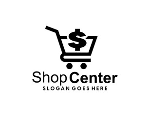 Online Shop Logo designs Template. Illustration vector graphic of shopping cart and shop bag combination logo design concept. Perfect for Ecommerce, sale, discount or store web element. Company emblem