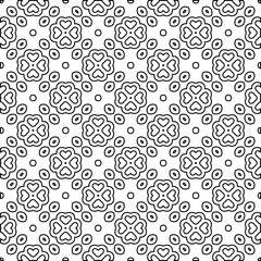 Abstract background with figures from lines. black and white pattern for web page, textures, card, poster, fabric, textile. Monochrome graphic repeating design.