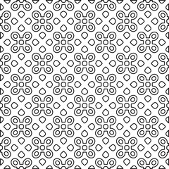 Abstract background with figures from lines. black and white pattern for web page, textures, card, poster, fabric, textile. Monochrome graphic repeating design.