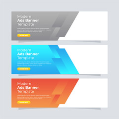 Banner template design. Entire colors gradient banner for the website. Modern ads banner.