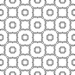 Abstract background with figures from lines. black and white pattern for web page, textures, card, poster, fabric, textile. Monochrome graphic repeating design.