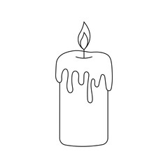 Candle icon isolated of flat style. Vector illustration.