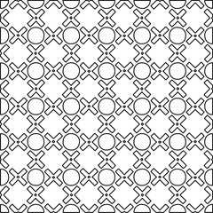 Fototapeta premium Abstract background with figures from lines. black and white pattern for web page, textures, card, poster, fabric, textile. Monochrome graphic repeating design.