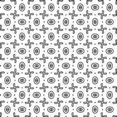 Abstract background with figures from lines. black and white pattern for web page, textures, card, poster, fabric, textile. Monochrome graphic repeating design.