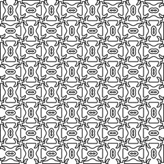 Abstract background with figures from lines. black and white pattern for web page, textures, card, poster, fabric, textile. Monochrome graphic repeating design.