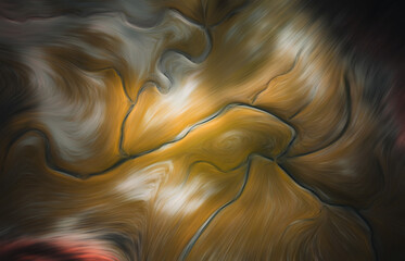 Abstract orange blur texture. Blurred veins water stream backdrop with a smoke style. Smooth motion illustration for your graphic design, banner, background, wallpaper or poster. 3D rendering