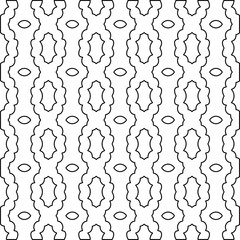 Abstract background with figures from lines. black and white pattern for web page, textures, card, poster, fabric, textile. Monochrome graphic repeating design.