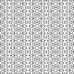 Abstract background with figures from lines. black and white pattern for web page, textures, card, poster, fabric, textile. Monochrome graphic repeating design.