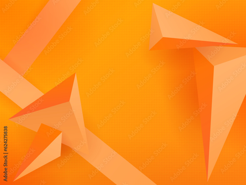 Canvas Prints textured orange background, mosaic and triangles with 3-d effect
