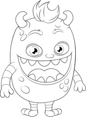 A monster alien cute friendly cartoon funny character or creature mascot