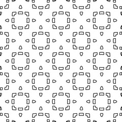 Abstract background with figures from lines. black and white pattern for web page, textures, card, poster, fabric, textile. Monochrome graphic repeating design.