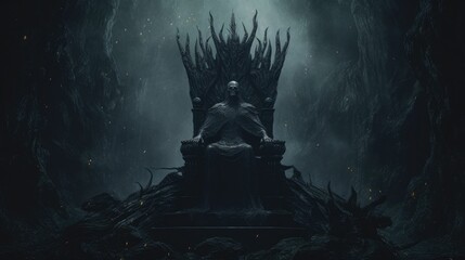 Majestic throne in the castle of darkness