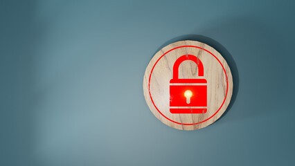 The key icon on the stick is on a blue background. Cyber security and data protection hacker.