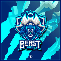 Beast Pirate mascot esport logo design