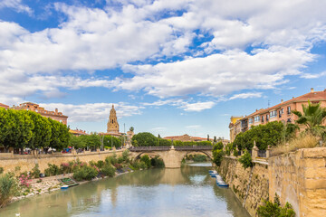 River Segura flowing through the historic city of Murcia, Spain